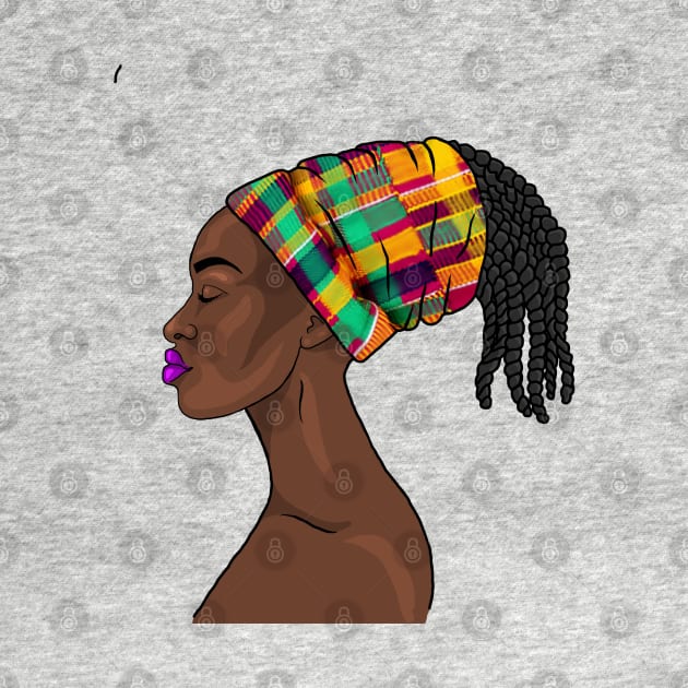 Brown Skin Girl Melanin Queen Kente Pattern by Merchweaver